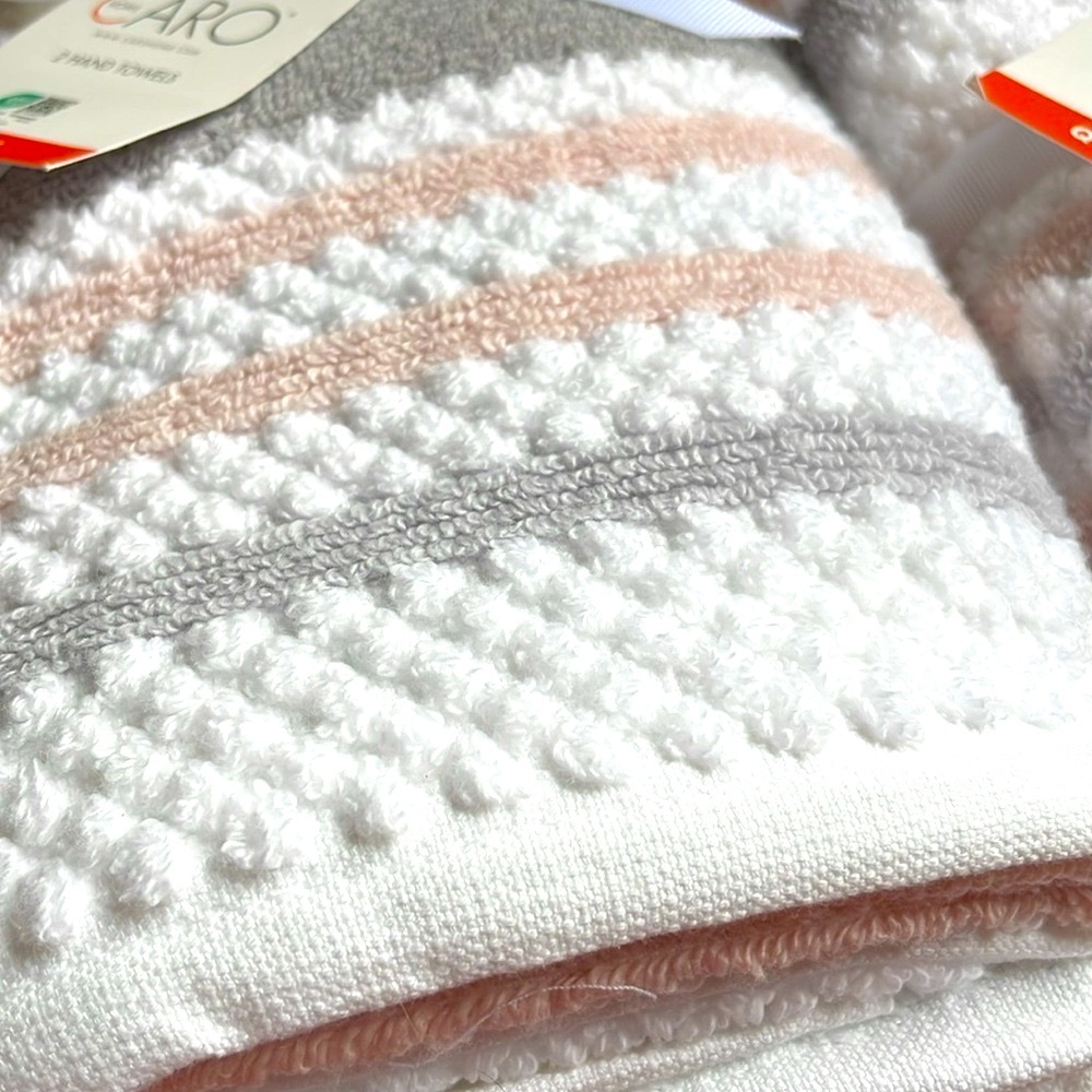 🛁Bath Towel Set in soft shades of pink, gray and white 🛁 NWT🛁 - Picture 8 of 11